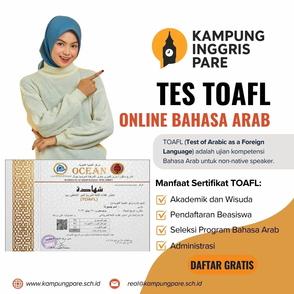Contoh Sertifikat TOAFL Resmi tes toafl resmi lkp ocean kampung inggris pare Tes Toafl Resmi Lkp Ocean Kampung Inggris Pare