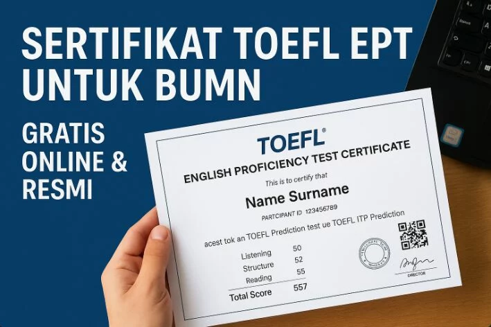 Sertifikat TOEFL untuk BUMN sertifikat toefl ept untuk bumn gratis online resmi Sertifikat Toefl Ept Untuk Bumn Gratis Online Resmi