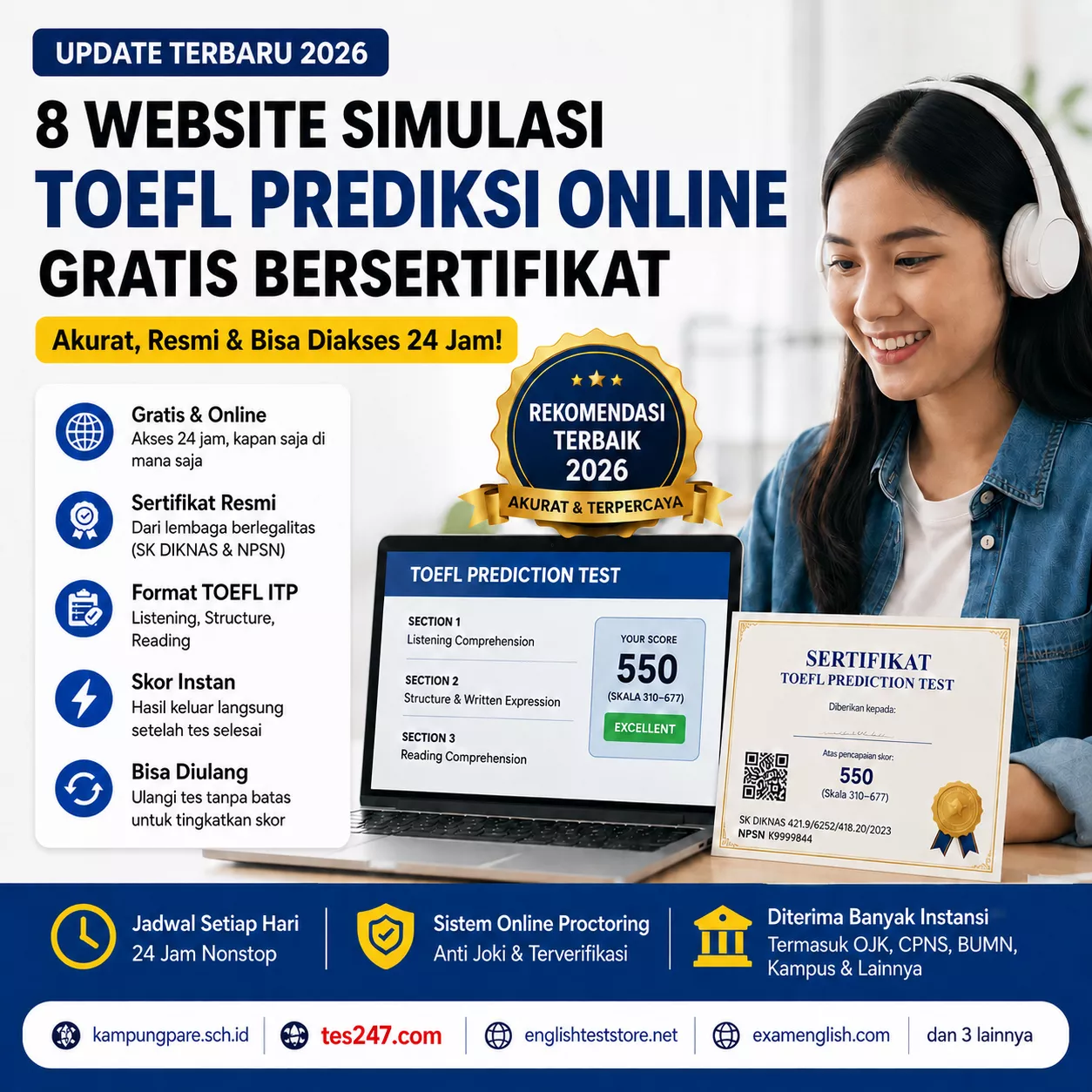 8 Website TOEFL Online Gratis 2026 website simulasi toefl prediksi online gratis bersertifikat Website Simulasi Toefl Prediksi Online Gratis Bersertifikat