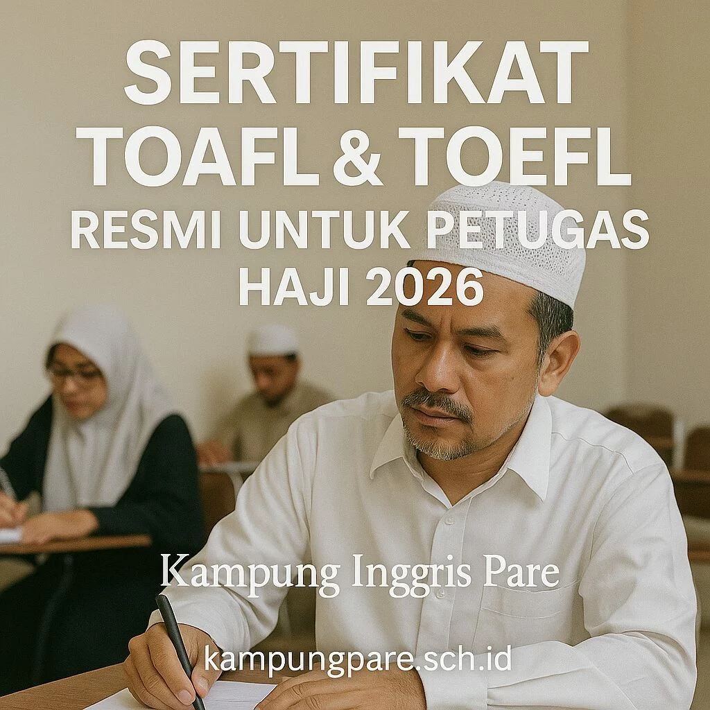 Sertifikat TOAFL & TOEFL sebagai Syarat Petugas Haji PPIH sertifikat bahasa arab inggris untuk seleksi petugas haji ppih arab saudi 2026 dari kampung inggris pare Sertifikat Bahasa Arab Inggris Untuk Seleksi Petugas Haji Ppih Arab Saudi 2026 Dari Kampung Inggris Pare