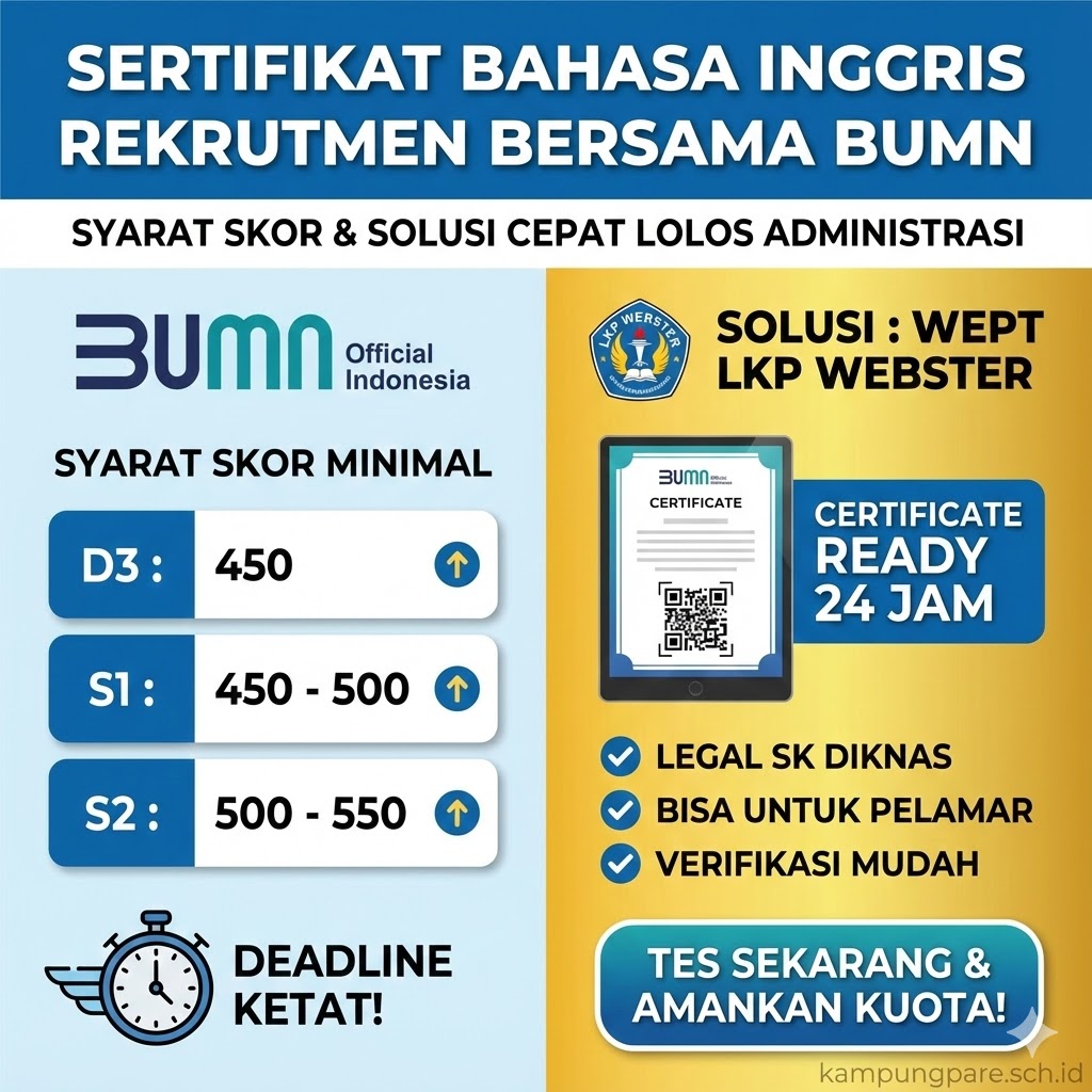 Sertifikat Bahasa Inggris untuk Rekrutmen Bersama BUMN sertifikat bahasa inggris untuk rekrutmen bersama bumn Sertifikat Bahasa Inggris Untuk Rekrutmen Bersama Bumn