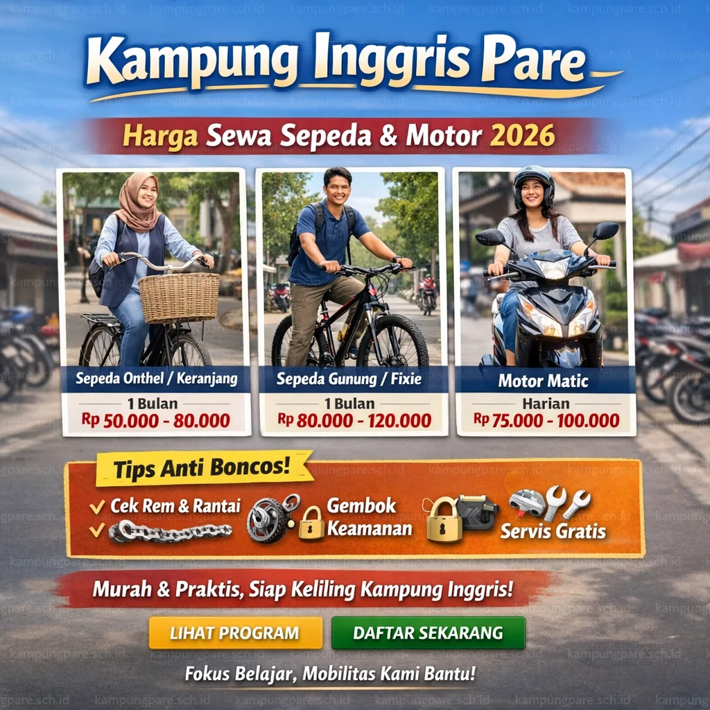Harga Sewa Sepeda & Motor di Kampung Inggris Pare arga ewa epeda otor di ampung nggris are Harga Sewa Sepeda Motor Di Kampung Inggris Pare