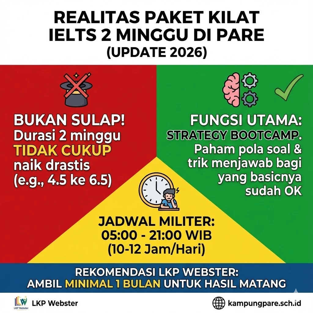 Bisakah Jago IELTS dalam 2 Minggu? Realitas Paket Kilat Pare 2026 bisakah jago ielts dalam 2 minggu realitas paket kilat pare 2026 Bisakah Jago Ielts Dalam 2 Minggu Realitas Paket Kilat Pare 2026