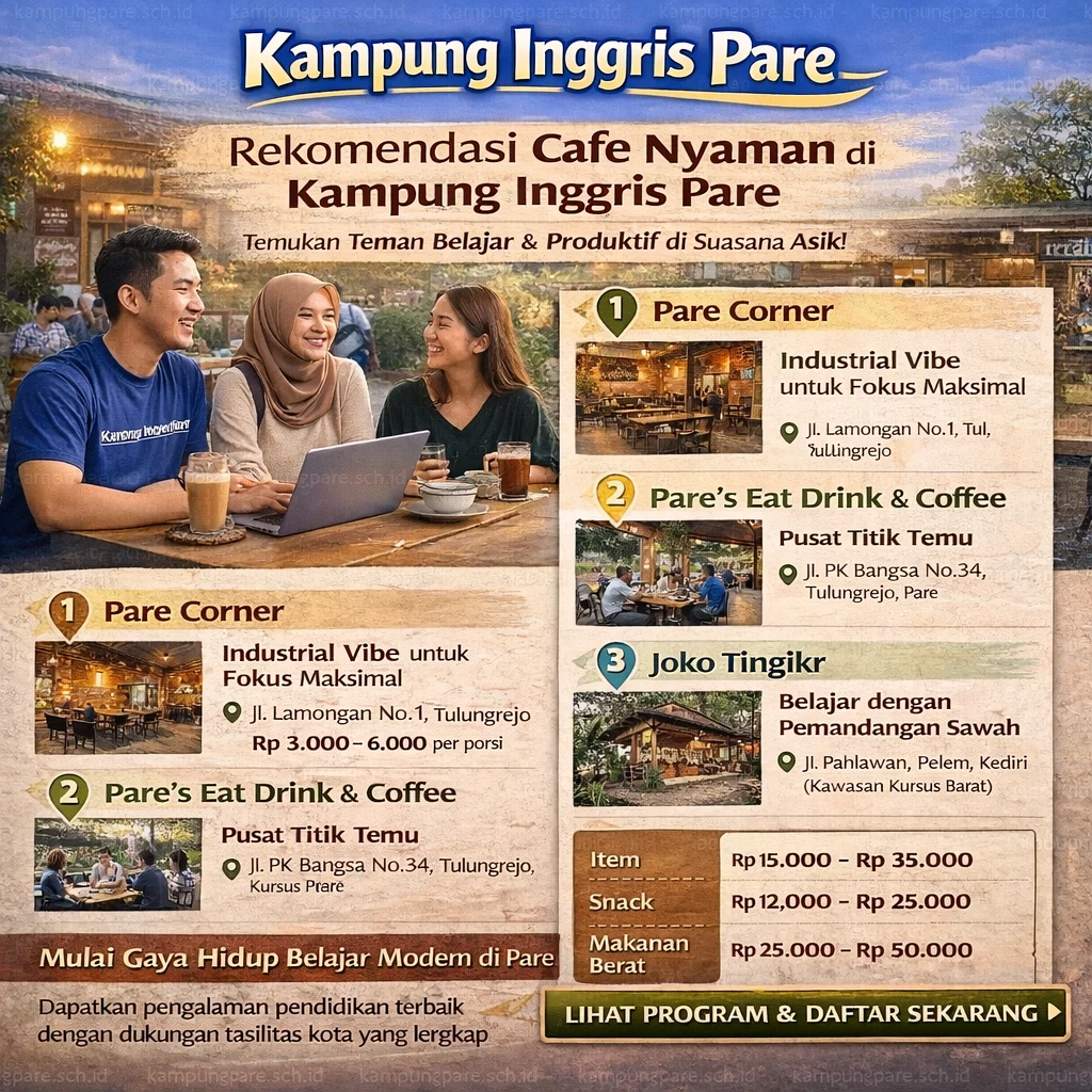 8 Cafe Hits di Kampung Inggris Pare ekomendasi cafe untuk belajar di are Rekomendasi Cafe Untuk Belajar Di Pare