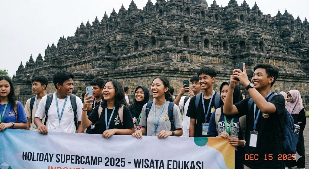 Paket Liburan Sekolah Kampung Inggris 2026 eseruan peserta oliday upercamp saat wisata edukasi okumentasi 2025 jpg Keseruan Peserta Holiday Supercamp Saat Wisata Edukasi Dokumentasi 2025