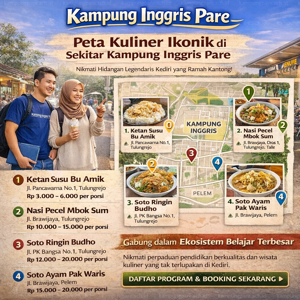 10 Kuliner Legendaris Kampung Inggris Pare eta kuliner ikonik ampung nggris are Peta Kuliner Ikonik Kampung Inggris Pare