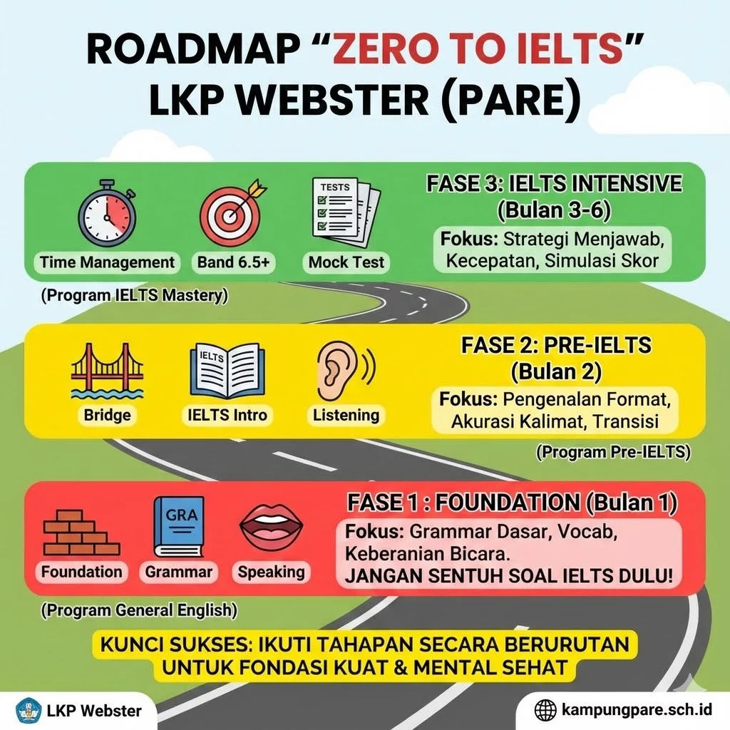 Roadmap Belajar Bahasa Inggris dari Nol Hingga IELTS di Pare 2026 roadmap belajar bahasa inggris dari nol hingga ielts di pare 2026 Roadmap Belajar Bahasa Inggris Dari Nol Hingga Ielts Di Pare 2026