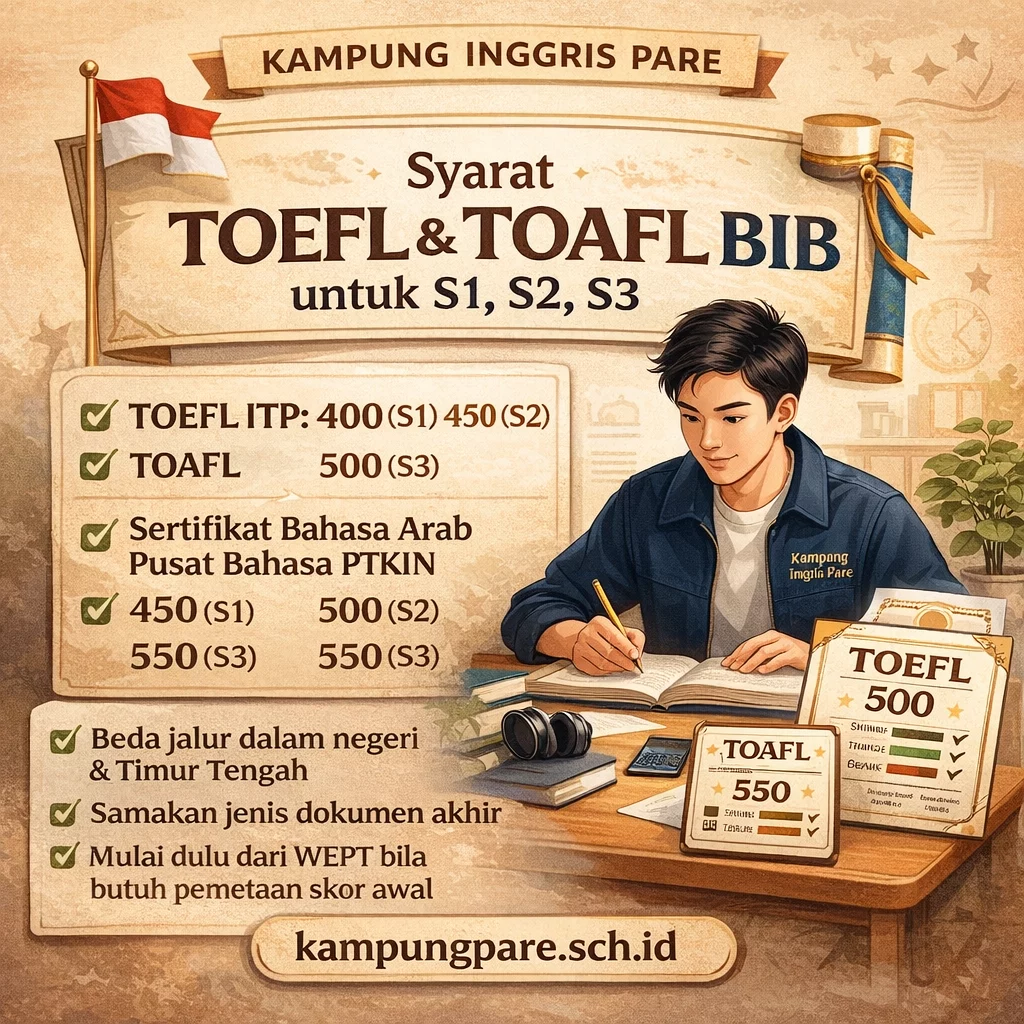Syarat TOEFL & TOAFL BIB S1–S3 syarat toefl toafl bib Syarat TOEFL TOAFL BIB