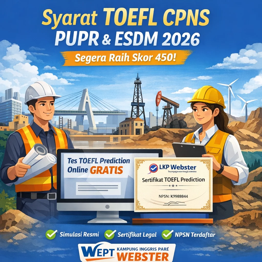 Syarat Skor TOEFL CPNS PUPR & ESDM 2026 Link Gratis persiapkan toefl cpns pupr esdm 2026 Persiapkan TOEFL CPNS PUPR ESDM 2026