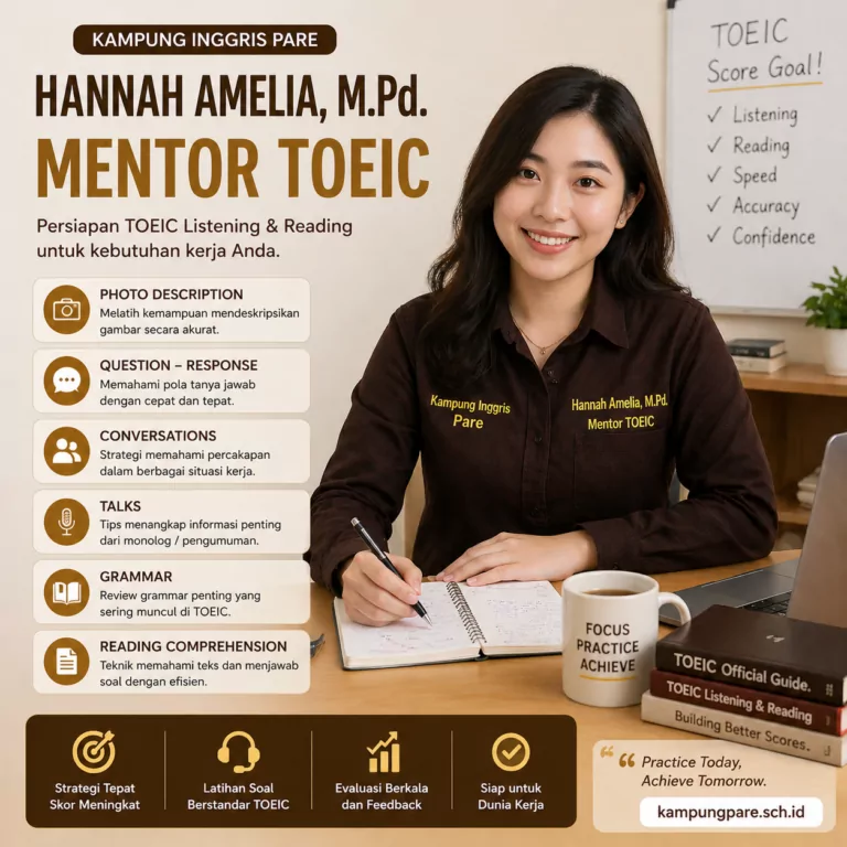 Belajar TOEIC Online Gratis belajar toeic online gratis bersama ms hannah Hannah Amelia, M.Pd. - TOEIC