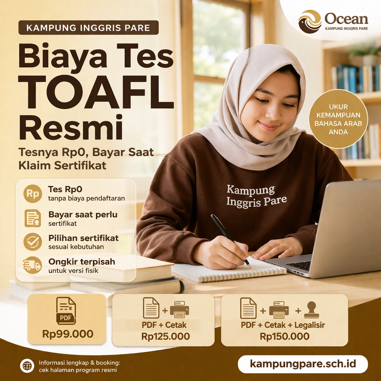 Biaya Tes TOAFL Resmi di Ocean biaya tes toafl resmi terbaru Biaya Tes TOAFL Resmi Terbaru