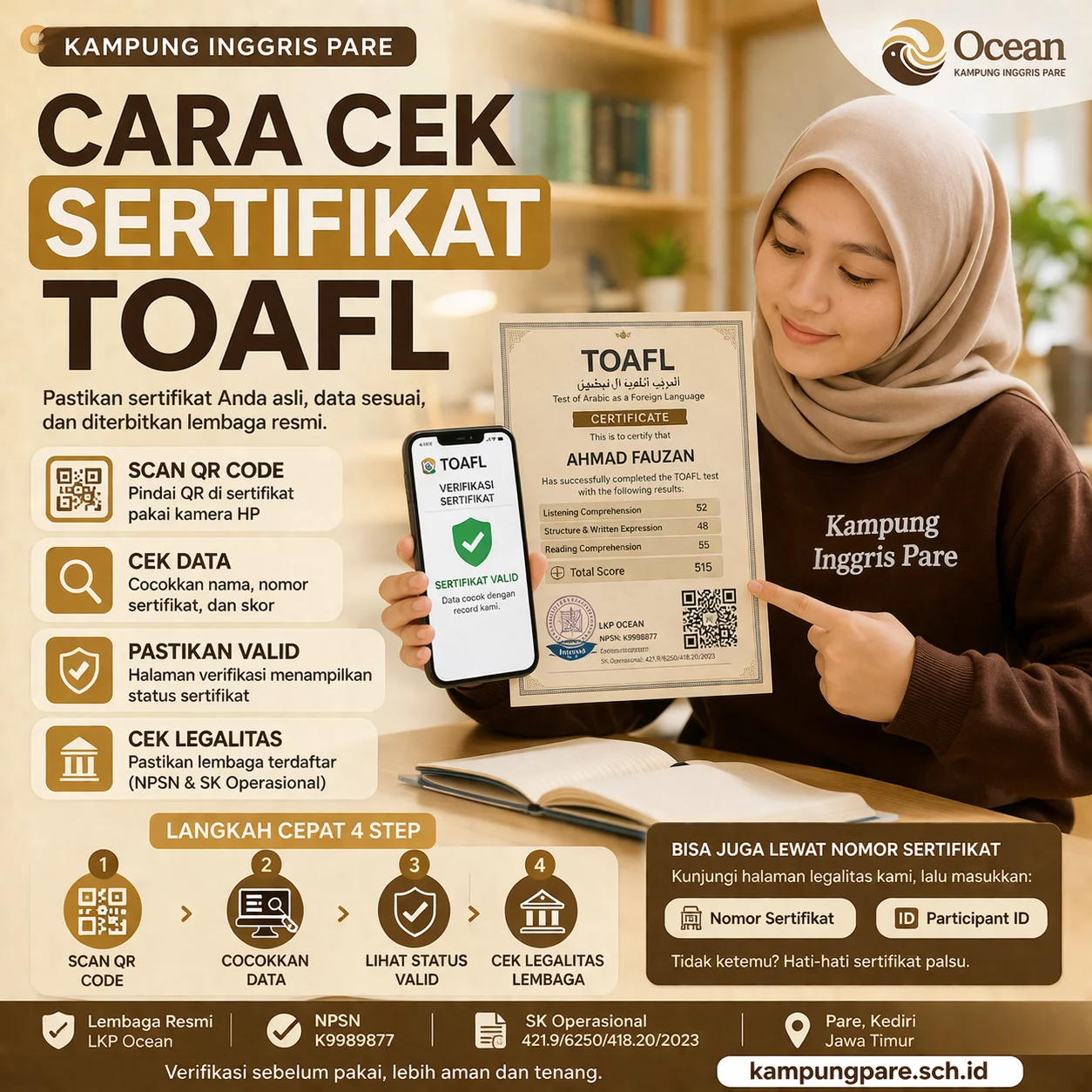Cek Keaslian Sertifikat TOAFL cara cek sertifikat toafl Cara Cek Sertifikat TOAFL