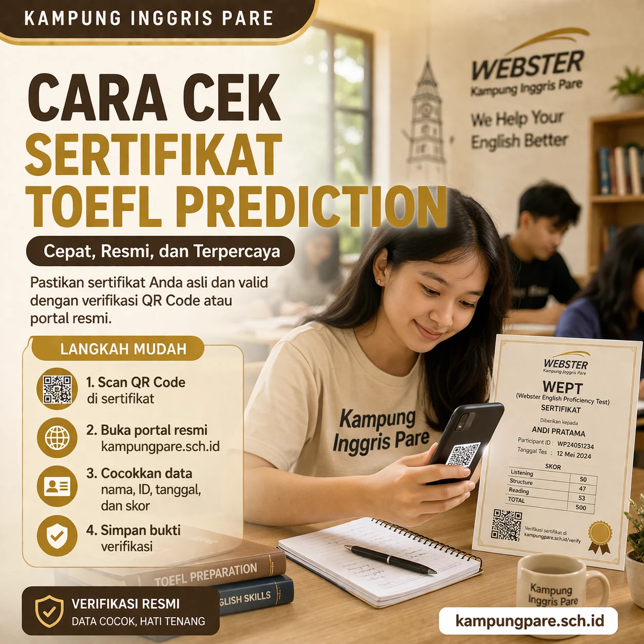 Cek Sertifikat TOEFL Prediction Resmi cara cek sertifikat toefl prediction Cara Cek Sertifikat TOEFL Prediction
