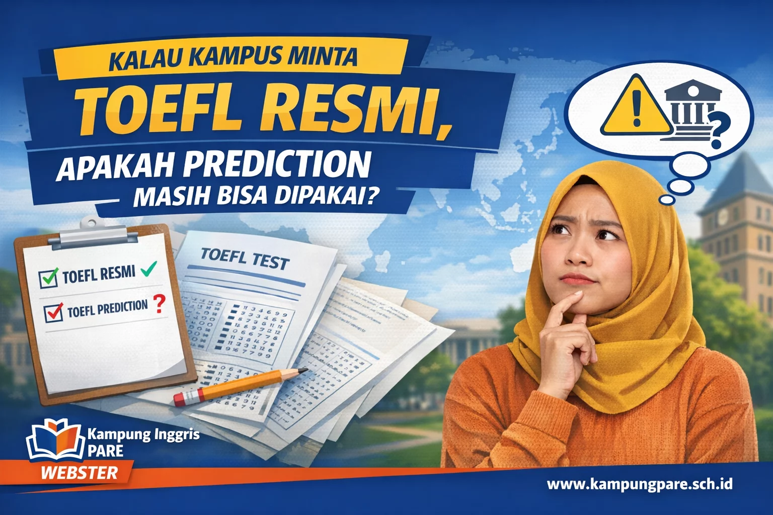 Kalau Kampus Minta TOEFL Resmi, Apakah Prediction Masih Bisa Dipakai? pertanyaan tentang toefl resmi dan prediksi Pertanyaan Tentang TOEFL Resmi Dan Prediksi