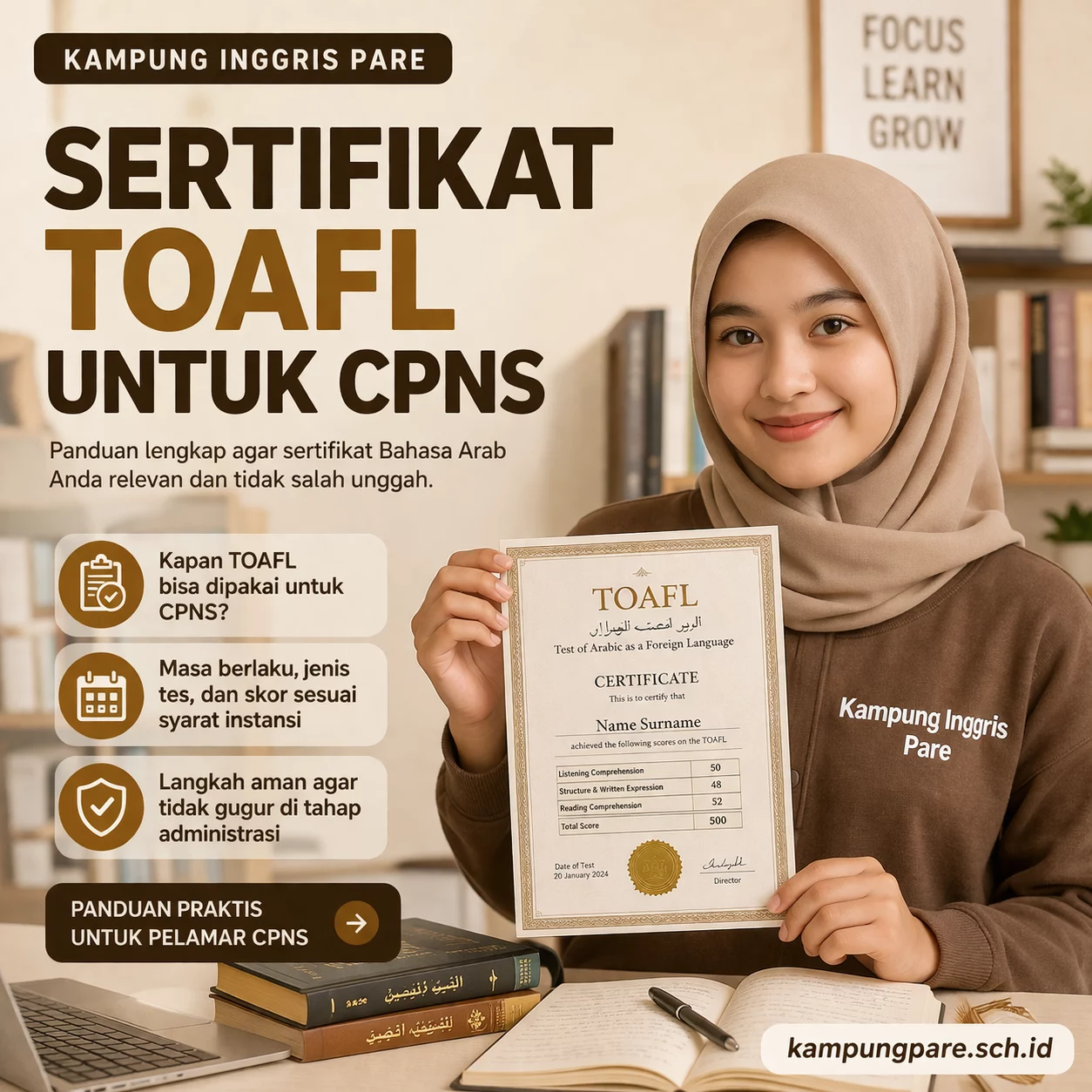 Apakah TOAFL Berlaku untuk CPNS? sertifikat toafl untuk cpns Sertifikat TOAFL Untuk CPNS