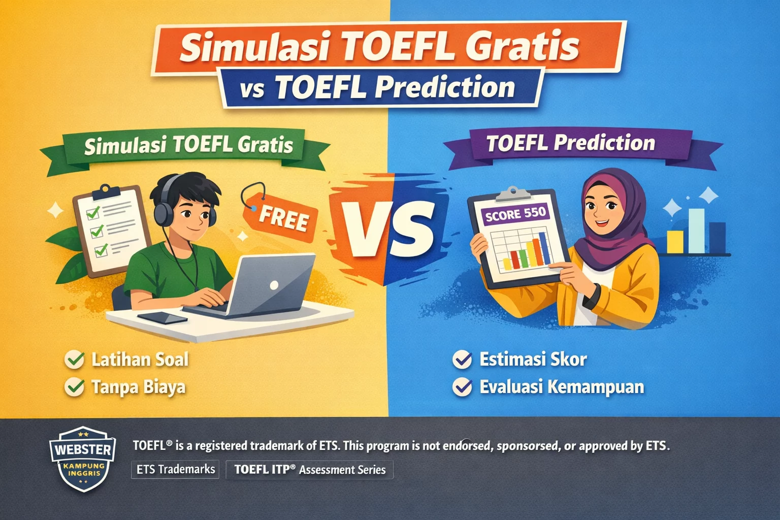 Simulasi TOEFL Gratis dan TOEFL Prediction Apa Bedanya? simulasi toefl gratis vs toefl prediction Simulasi TOEFL Gratis Vs TOEFL Prediction