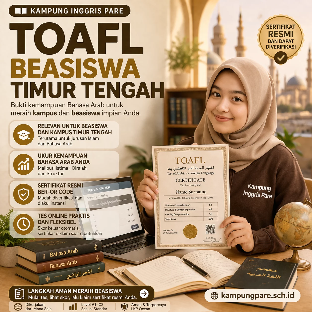 TOAFL untuk Beasiswa Timur Tengah toafl untuk beasiswa timur tengah TOAFL Untuk Beasiswa Timur Tengah