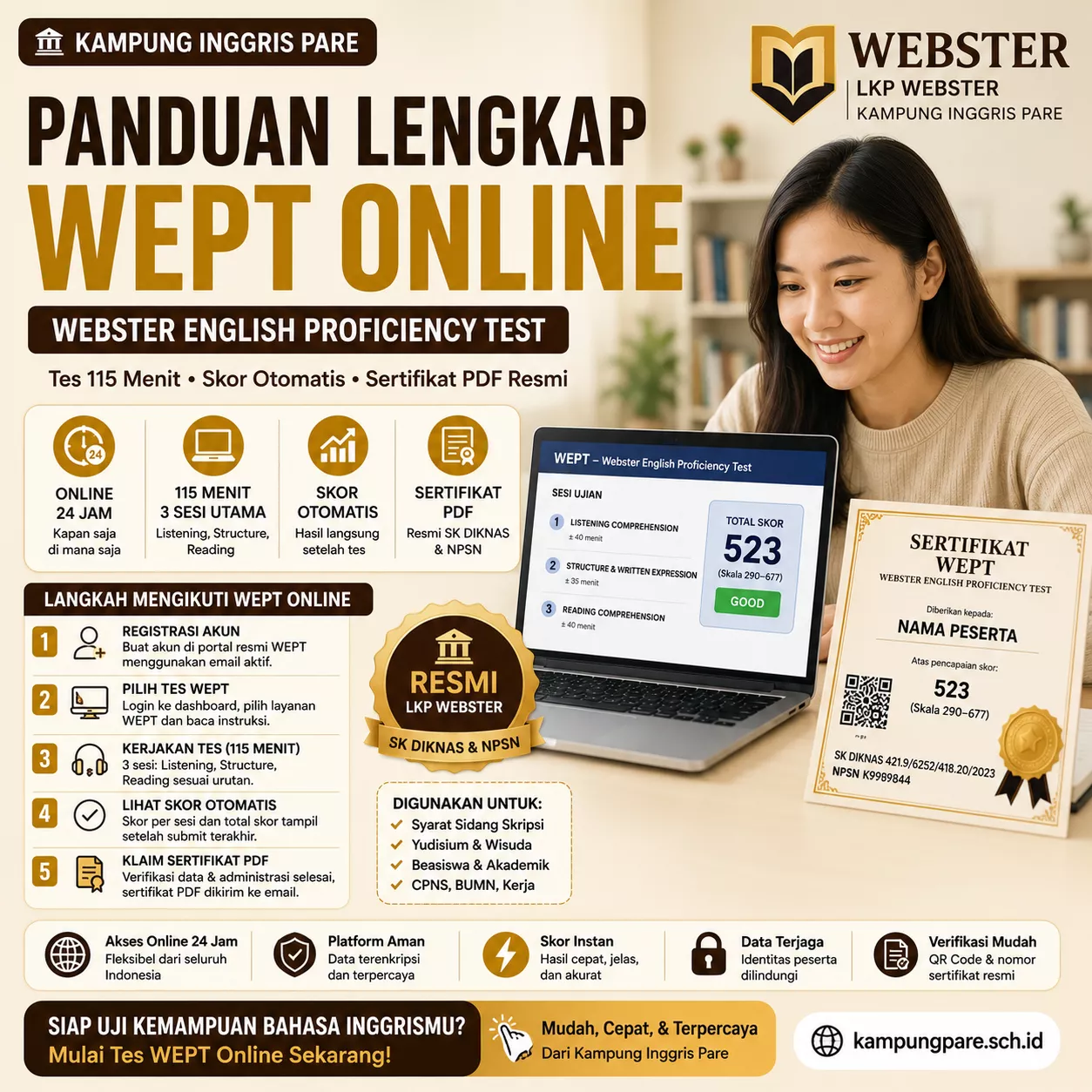 Tes WEPT Online Bersertifikat panduan wept online lkp webster Panduan Wept Online Lkp Webster