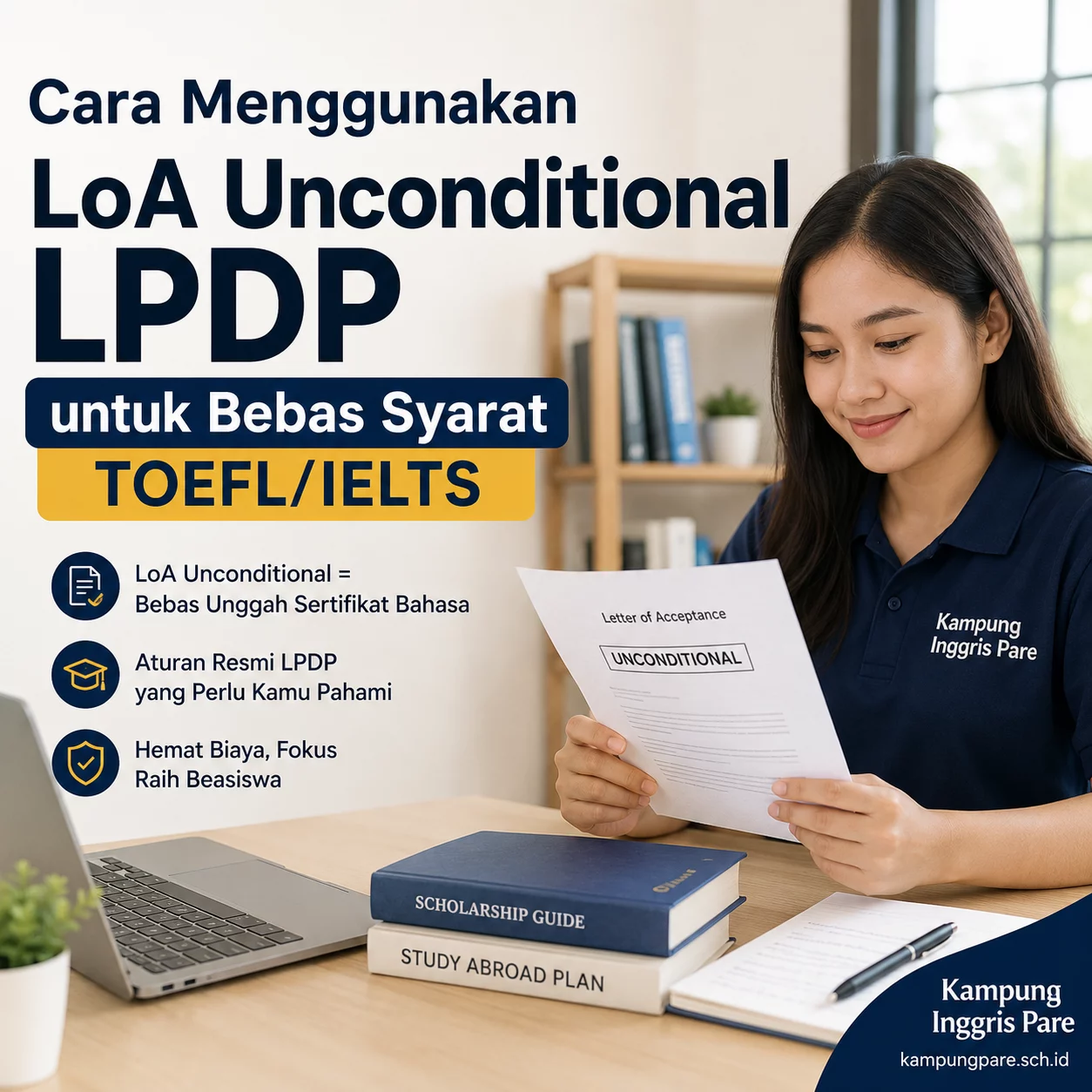 LoA Unconditional LPDP: Cara Bebas Syarat TOEFL/IELTS loa unconditional lpdp syarat bahasa Cara menggunakan LoA Unconditional LPDP untuk pembebasan syarat TOEFL IELTS
