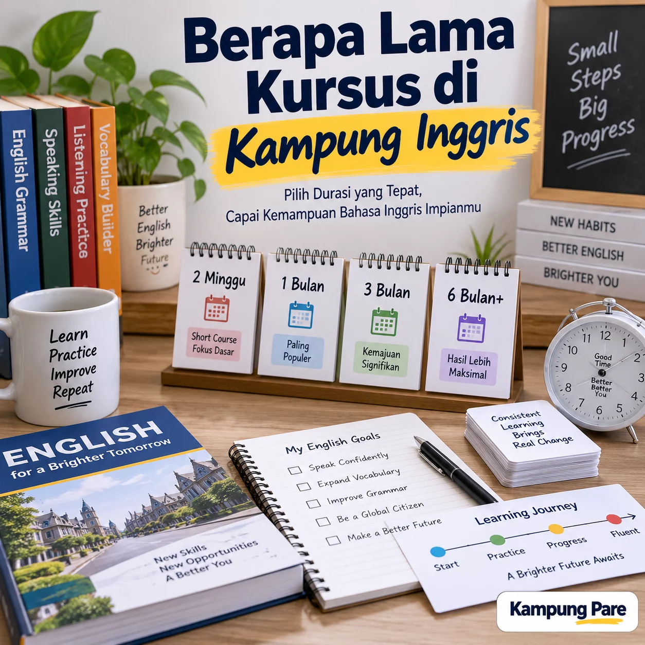 Berapa Lama Sebaiknya Kursus di Kampung Inggris? berapa lama kursus kampunginggris Berapa lama kursus di Kampung Inggris berdasarkan target belajar dan pilihan durasi