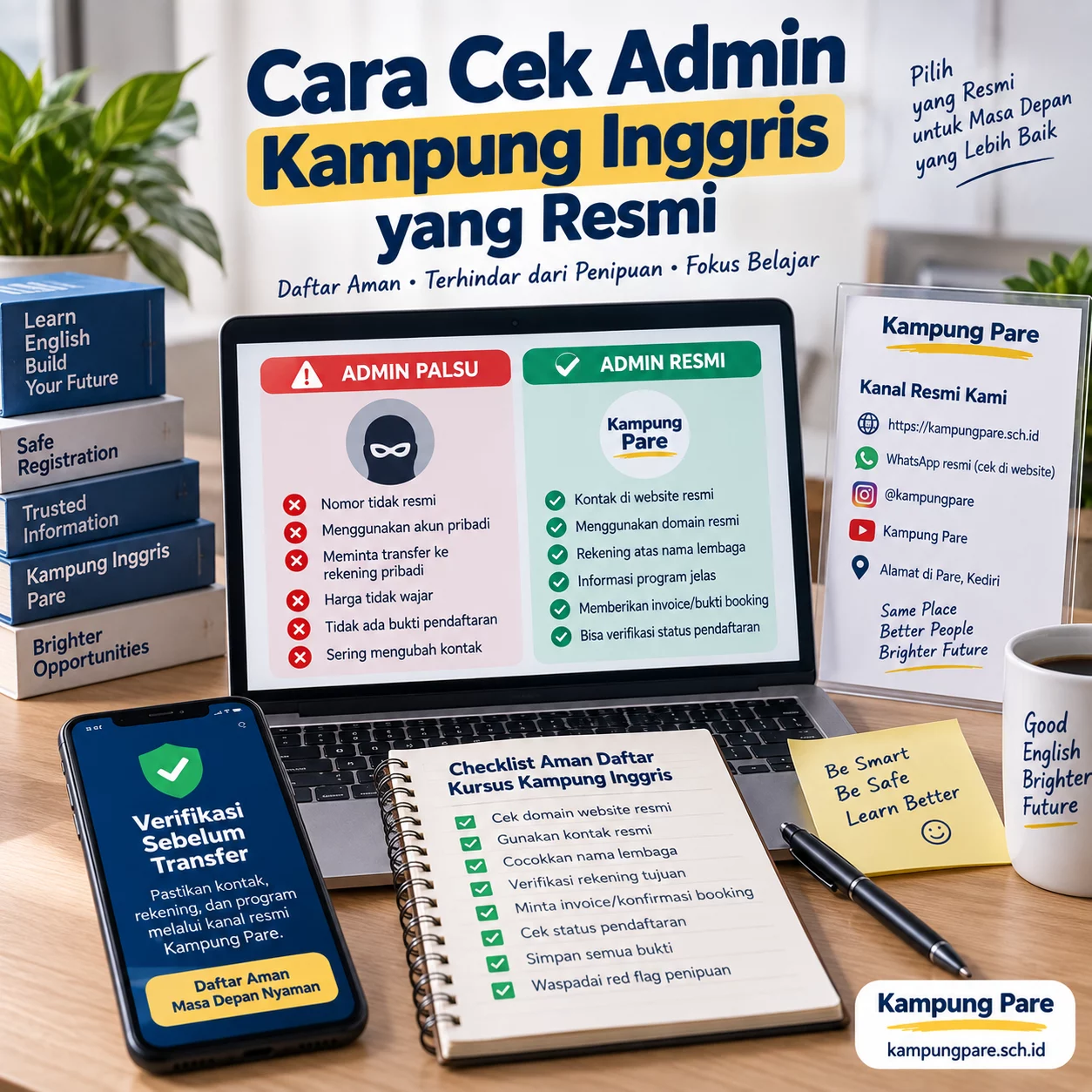Cara Cek Admin Kampung Inggris yang Resmi cara cek admin kampunginggris resmi Cara cek admin Kampung Inggris resmi dan menghindari penipuan kursus Pare sebelum transfer