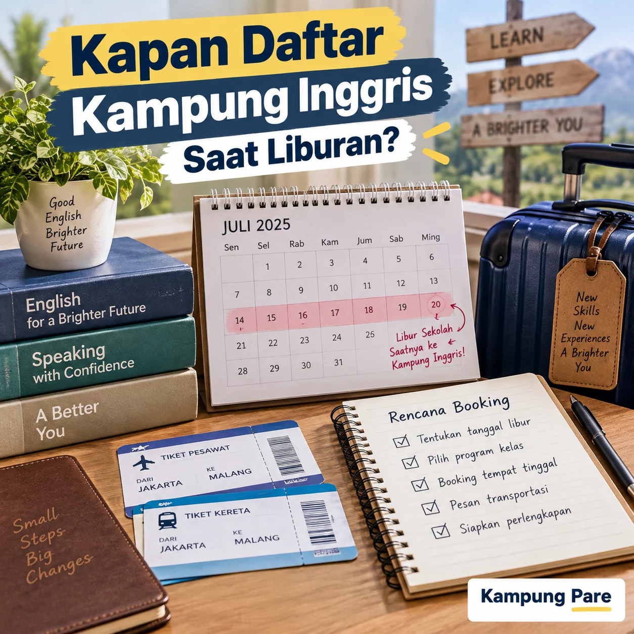 Kapan Booking Kampung Inggris untuk Liburan? kapan booking kampung inggris liburan Kapan daftar Kampung Inggris saat liburan - panduan booking program dan akomodasi Kampung Pare