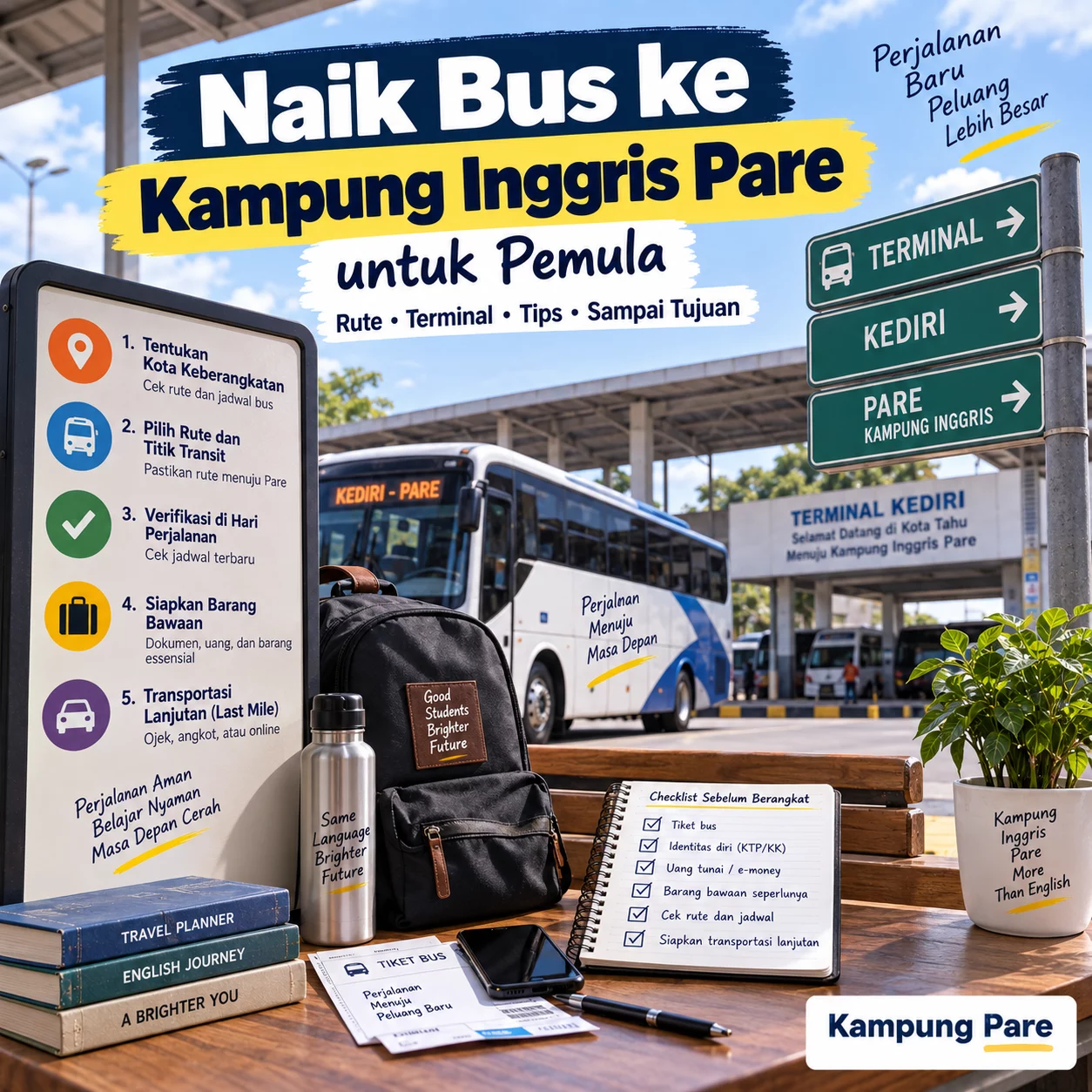 Naik Bus ke Kampung Inggris Pare untuk Pemula naik bus ke kampung inggris pare Panduan naik bus ke Kampung Inggris Pare untuk peserta pertama kali