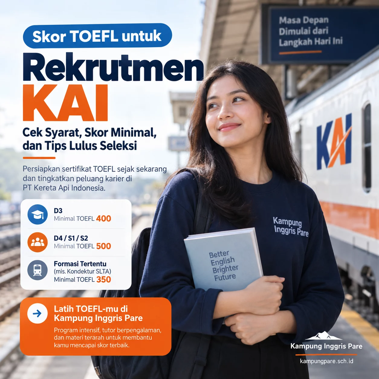 Syarat TOEFL KAI Lengkap agar Lolos Administrasi syarat toefl kai Syarat TOEFL KAI untuk rekrutmen PT Kereta Api Indonesia