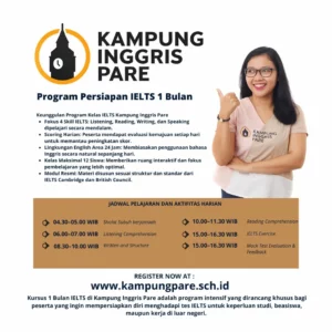Kursus Kelas Persiapan 1 Bulan Ielts Di Kampung Inggris Pare