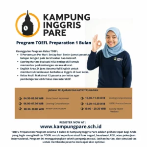 Toefl 1 Bulan Persiapan Lengkap Di Kampung Inggris Pare