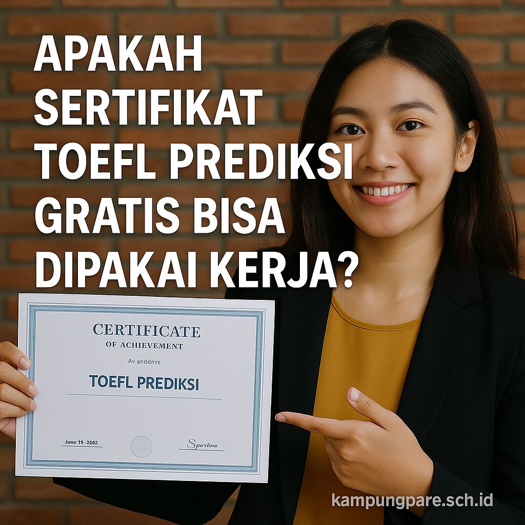 Apakah Sertifikat Toefl Prediksi Gratis Bisa Dipakai Kerja