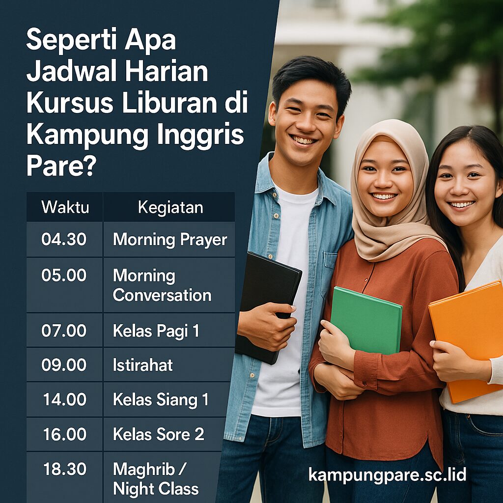 Contoh Jadwal Harian Kursus Liburan Di Kampung Inggris Pare