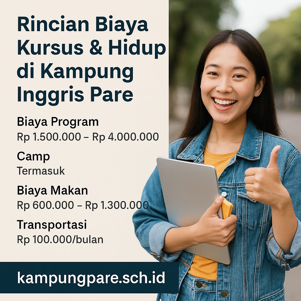 Rincian Biaya Kursus Biaya Hidup Di Kampung Inggris Pare