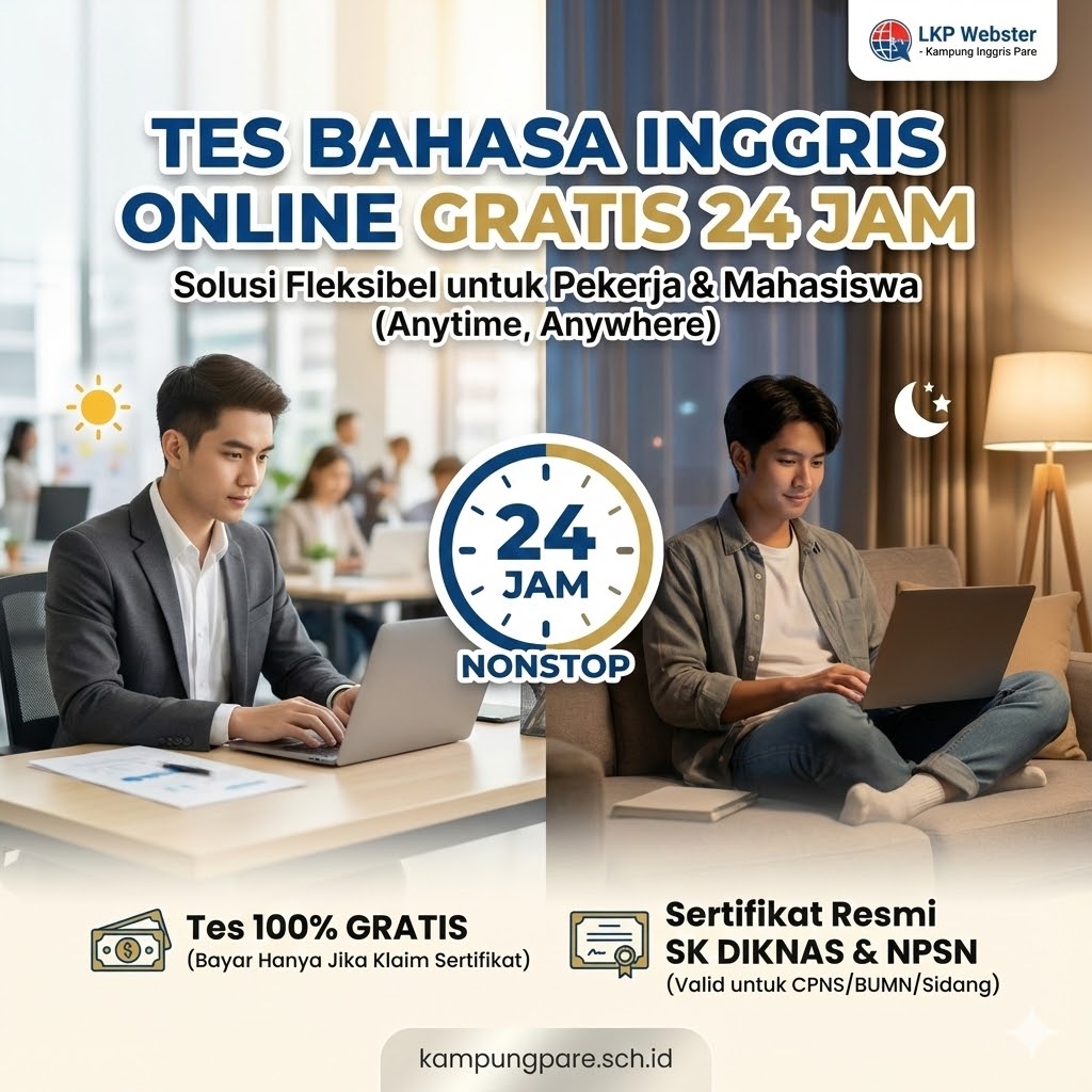 Tes Bahasa Inggris Online Gratis 24 Jam Nonstop