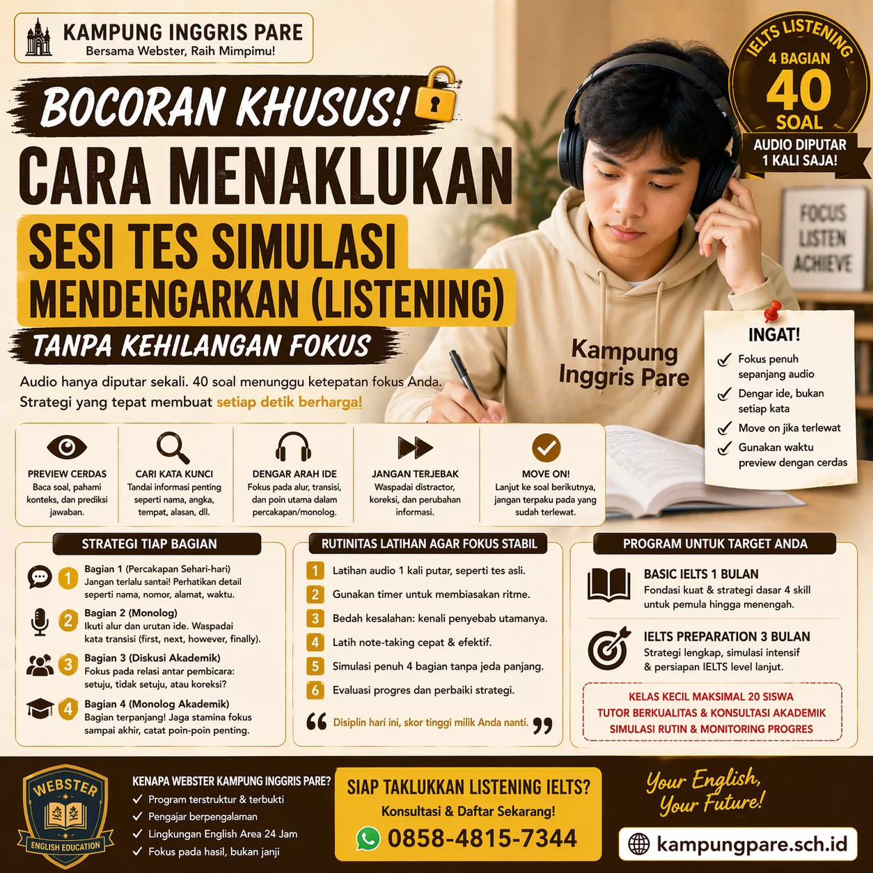 Fokus Saat Tes Simulasi Listening Ielts